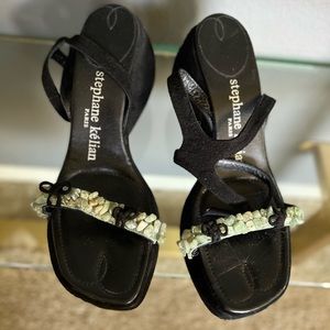 NWOT Stephane Kelian black suede platform sandals size 7